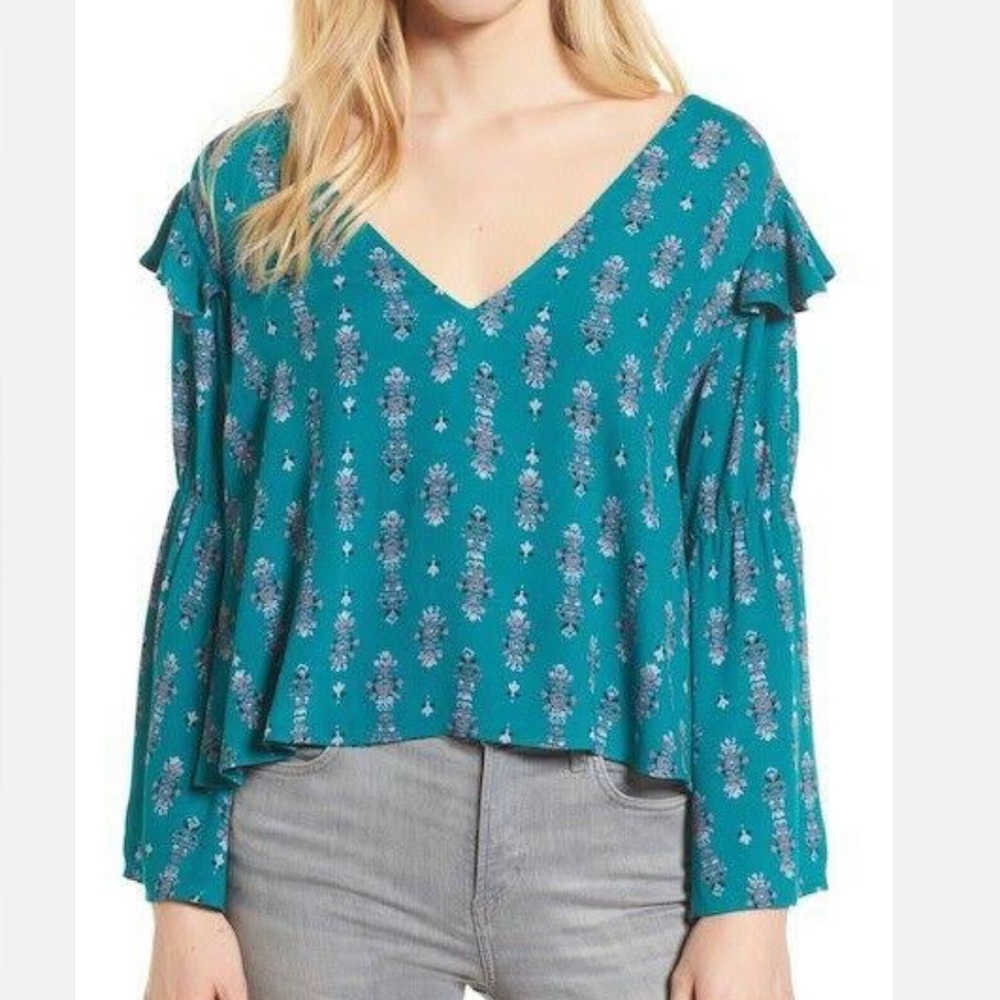 BP teal‎ boho blouse